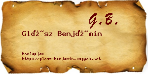 Glósz Benjámin névjegykártya